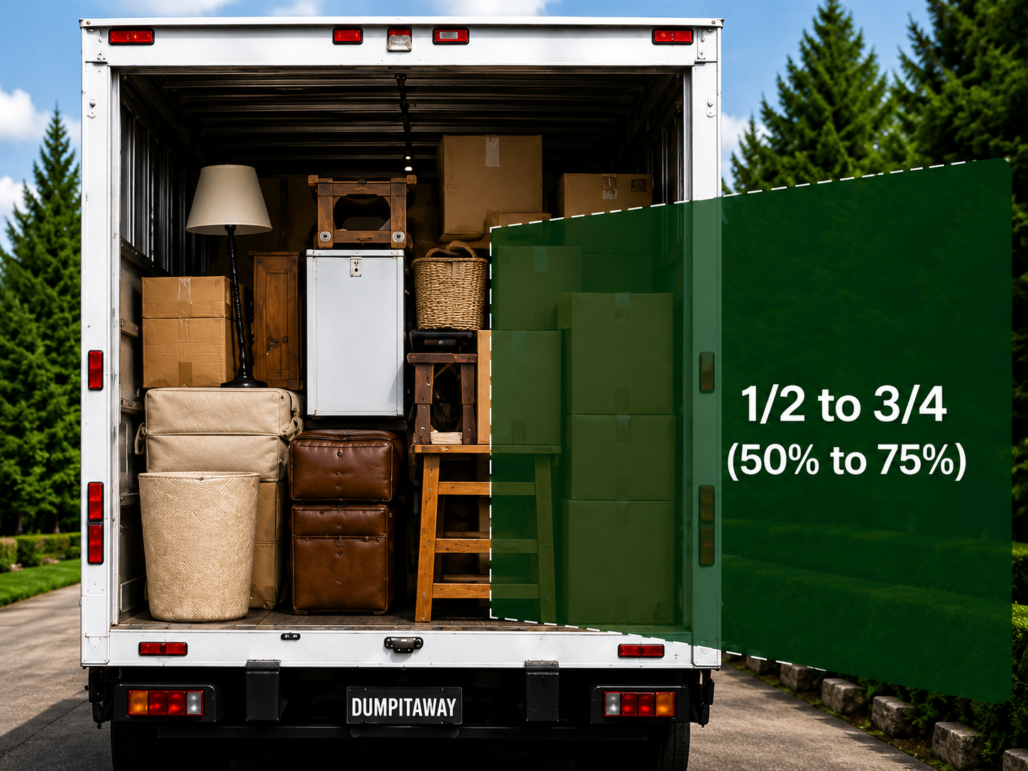 1/2 to 3/4 load truck — Dump It Away junk removal